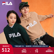 斐樂（FILA）官方多彩衛(wèi)衣長袖情侶裝寬松時尚運動連帽套頭衫男女上衣印花 土黃卡其-LK S 165/88A