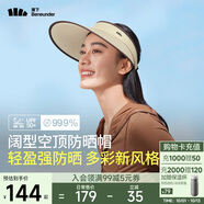 蕉下（beneunder）遮陽(yáng)帽女太陽(yáng)帽空頂帽防曬帽防紫外線遮臉時(shí)尚百搭UL569淺棕