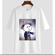 蕉京蝦仁t恤 動(dòng)畫搞笑短袖百搭夏季此去半生印花衣服 白色棉男女同款青絲白發(fā) 3XL 150-170斤