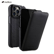 泓狼蘋果16pro上下翻蓋手機殼iPhone13真皮保護套15ProMax防摔14皮套 黑色 蘋果16