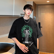 閃爆男士短袖T恤0 黑色 3XL