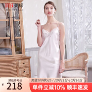 美標(biāo)送禮物真絲吊帶連衣裙性感睡裙女春夏19姆米重磅100%桑蠶絲綢睡衣 白色 M (160)