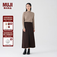 無印良品（MUJI）女式 燈芯絨 A字裙 長半身裙女秋冬款裙子 美拉德BE09CC3A 深棕色 XL (165/74A)