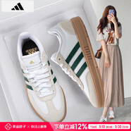 阿迪達斯 （adidas）德訓(xùn)鞋女鞋男鞋 25秋季新款情侶款「T頭鞋」復(fù)古時尚透氣休閑板鞋 綠色條紋/GT德訓(xùn)鞋/白色/卡其色/綠色 41 內(nèi)長255mm