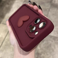 莫凡（Mofi）立體愛(ài)心梅子色適用華為榮耀90/80手機(jī)殼50SE/60/X10新款100/70PRO酒紅8X暢玩40全包20/9Xpro女X10 凹凸膚感酒紅【立體愛(ài)心全包防摔】 榮耀90_Pro