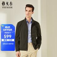 雅戈爾（YOUNGOR）行政夾克男行政夾克單行政夾克茄克男外套 墨綠GJJK424998PQA L 175/96A