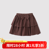 巴厘小豬女童半身裙春秋款甜美可愛蝴蝶結(jié)百褶蛋糕裙寶寶純棉裙子兒童短裙 霧灰 80