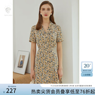 范思藍恩正式氣質(zhì)通勤連衣裙女夏季收腰顯瘦面試西裝裙 油畫黃 XL