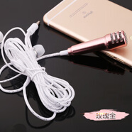 全民K歌手機(jī)小麥克風(fēng)K歌錄歌全民k歌愛(ài)唱帶耳機(jī)帶麥直播迷你小話筒 二代麥克風(fēng)【玫瑰金】