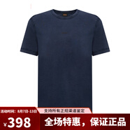 雨果博斯（HUGO BOSS）BOSS男裝t恤男商務(wù)休閑男裝上衣棉質(zhì)短袖簡約logo款短袖T恤 深藍色（50502173） 3XL （220-240斤）僅供參考