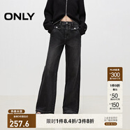 ONLY秋季復(fù)古做舊中腰寬松老爹褲直筒牛仔褲女|124432003 J09 深牛仔灰色 L 170/72A
