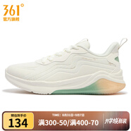 361°女鞋運動鞋春季新款361度女常規(guī)跑鞋 羽毛白/漂白淺綠 35