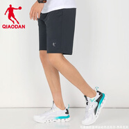 喬丹運動(dòng)短褲男夏季薄款冰絲速干寬松休閑褲籃球跑步健身訓練褲子男 鐵灰色-針織 2XL /185