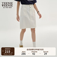 Teenie Weenie小熊女裝簡(jiǎn)約短款牛仔裙半身裙短裙A字高腰復古美式女 象牙白 M (165)