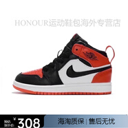 耐克（NIKE）耐克兒童鞋AJ男童女童魔術(shù)貼大小童高幫籃球鞋運(yùn)動(dòng)鞋板鞋 AJ系帶 黑紅腳趾 37