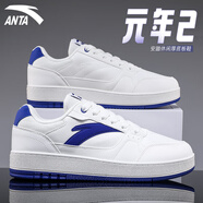 安踏男鞋板鞋男輕松經(jīng)典黑色休閑鞋2025秋季新款學(xué)生鞋男士復古運動(dòng)鞋 象牙白/數碼藍-1 42.5 (9)