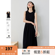 梵希蔓（vimly）萊賽爾背心連衣裙女2025年夏新款垂感收腰顯瘦法式小黑裙子 M7287 黑色. M