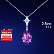 紀(jì)思梵（CHEESEFAN）輕奢時尚飾品項鏈女紫水晶寶石吊墜情人節(jié)生日七夕禮物送女友老婆 星芒款項鏈