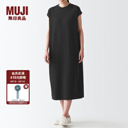 無印良品 MUJI 女式 雙層編織 法國袖連衣裙 BBP25A2S 黑色 XS-S
