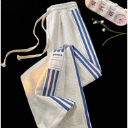 DOGHC12女大童秋冬季褲子15歲初中高中學(xué)生休閑運動(dòng)直筒褲17少女闊腿褲 灰色  (秋冬款-加絨加厚) 164 L建議95-110斤