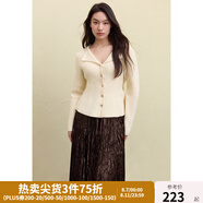 獨束大碼女裝針織衫V領紅色毛衣女2024冬大碼胖mm泡泡袖收腰上衣 奶杏色 3XL (尺碼：5)