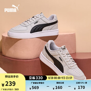 彪馬（PUMA）經典復古透氣小白鞋男女百搭休閑板鞋運動鞋CAVEN 380810 淺灰-黑色-白-06 35.5