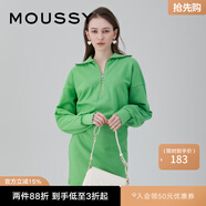 moussy 女裝新款拉鏈半開領(lǐng)松緊腰針織連衣裙女010GSK80-0910 031淺綠色 S 00001