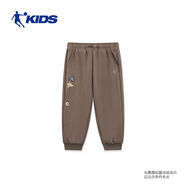 喬丹嬰兒褲子男童針織長(cháng)褲兒童2025秋冬新款裝衛褲休閑寶寶春秋童裝束 山灰棕 110