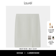 Laurèl春秋進(jìn)口三醋酸開(kāi)叉修身職業(yè)套裝半身裙 LWD323Q60100 純凈白 S 160/66A