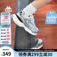 卡帕（Kappa）女鞋厚底增高老爹鞋子女夏季透氣網(wǎng)面鞋休閑運(yùn)動慢跑鞋 奧運(yùn)灰 38
