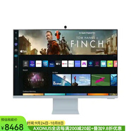 三星（SAMSUNG） 32英寸M8 UHD/4K 智能顯示器超高清HDR10+流媒體電視和攝像頭 藍色 游戲電影 工作和聊天 內置Alexa 32英寸 護眼無(wú)線(xiàn)藍牙內置音箱