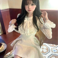 ACJK甜富家千金小香風(fēng)連衣裙女秋小個(gè)子蕾絲生日公主裙收腰裙子 連衣裙【釣系約會(huì )裙_入秋連衣裙_韓系氛圍感穿搭_早 S