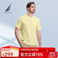諾帝卡（NAUTICA）【商場(chǎng)同款】男裝24夏新款抗菌面料柔軟舒適休閑短袖T恤男TM4202 明黃色7CY 2XL