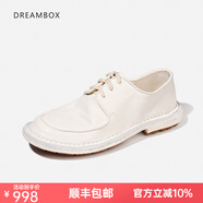 dreambox鈞博vibram夏季薄款男士休閑皮鞋水洗馬皮輕便透氣男鞋 白色 38