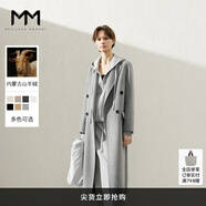 麥檬MM經(jīng)典爆款版型秋冬黑灰羊毛羊絨雙面毛呢正肩大衣伴侶外套女 珍珠灰5EB970933 L （115-125斤）