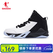 喬丹QIAODAN【店長力推】籃球鞋男鞋運動鞋 時尚透氣防滑耐磨高幫 喬丹白/黑色 43