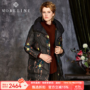 MORELINE沐蘭商場(chǎng)同款冬季女裝保暖印花羽絨服18872701 啡花 XL 42