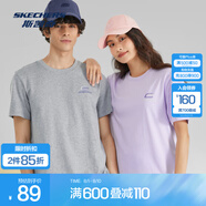 斯凱奇（Skechers）情侶T恤短袖男女春夏透氣涼感休閑體恤運(yùn)動(dòng)上衣女 L223U046 中花灰/004F L