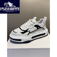 傳奇保羅潮牌老爹男鞋2024春新款黑白拼接高密網(wǎng)面透氣舒適網(wǎng)紅休閑鞋 白黑色【高密網(wǎng)面】 42 偏大半碼