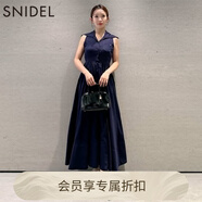 SNIDEL2025秋冬新品氣質(zhì)翻領無袖收腰A字襯衫連衣裙SWFO254018 深藍 M （1）