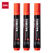 得力（deli）粗頭大容量可加墨記號筆 物流家庭快遞簽字辦公文具馬克筆記號筆 紅 10支/盒 SK300
