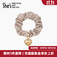 She's茜子發(fā)飾心形發(fā)圈大腸圈頭花頭繩馬尾皮筋綁頭發(fā)繩頭飾生日禮物女 塵鳶尾F0（配件升級款）