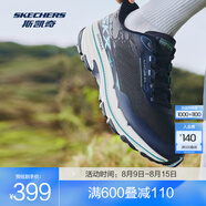 斯凱奇（Skechers）閃穿鞋男女款越野跑鞋休閑運動(dòng)鞋緩震透氣戶(hù)外登山鞋耐磨 海軍藍色/淺綠色/NVAQ 35