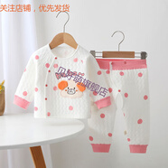 貝好萌MERRIER SWEETIE嬰兒夾棉套裝無(wú)骨保暖衣服新生兒分體a類(lèi)夾棉加厚內衣套秋衣褲 保暖哈哈熊套粉色(無(wú)骨衣) 均碼 59碼建議0-4個(gè)月