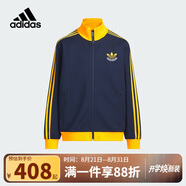 阿迪達(dá)斯（adidas）童裝25春秋兒童復(fù)古針織外套三葉草男童女大童立領(lǐng)運(yùn)動(dòng)夾克KB4591
