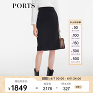 PORTS寶姿新款優(yōu)雅中裙半身裙LM9S037NWF061 丈青 S (4)