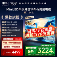 FFALCON雷鳥【3216送基礎安裝】家電國家補貼 75英寸 鶴7 24款 MiniLED電視機4K超高清智能液晶無開機廣告 75英寸 專用掛架基礎安裝 電視鶴7 24款