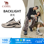 駱駝（CAMEL）復(fù)古慢跑步女鞋耐磨緩震休閑運(yùn)動(dòng)鞋子 X24C09L7609 淺米白/黑 36