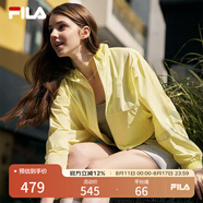 FILA 斐樂(lè)官方女裝梭織外套2025夏新款時(shí)尚休閑簡(jiǎn)約寬松防曬上衣 鴨黃色-YE M 165/84A/M