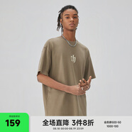 CHINISM  CH赤塵美式?jīng)龈兴俑啥绦鋞恤男士夏季潮流寬松休閑五分袖上衣 咖色 （基礎(chǔ)款） M